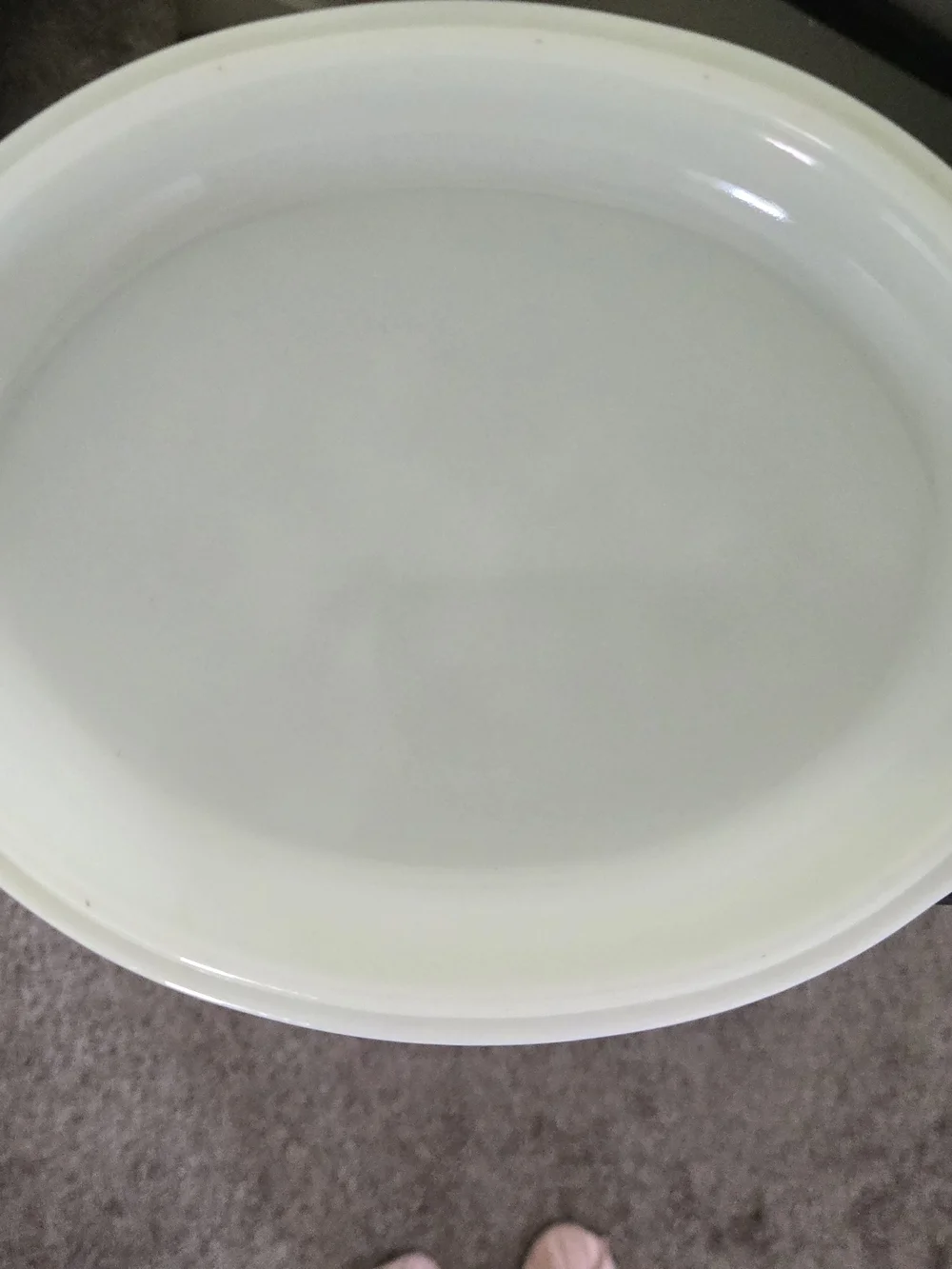 Pyrex Olive Green Butterprint Covered Casserole with White Lid Print Lid